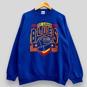 Vintage 1990s St. Louis BLUES NHL Sweatshirt American Ice Hockey Team Sports